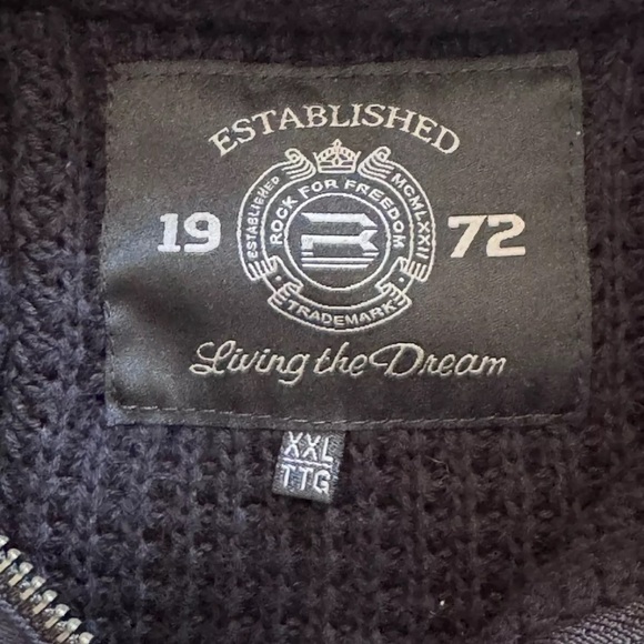 Buffalo David Bitton Commando Sweater Mens XXL Black Knit Extra Long Rocker City - Picture 11 of 11